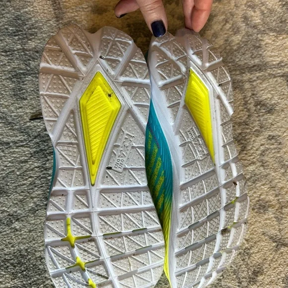 Hoka One One ProFly+ Vibrant Yellow Running Shoes Size 8 - Picture 6 of 11